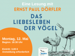 Autorenlesung mit Ernst Paul Dörfler aus Das Liebesleben der Vögel in der Stadtbibliothek Itzehoe in Kooperation mit dem NABU Itzehoe