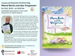 Lesung mit Britta Flaig zum Buch "Mama Berta und das Vergessen" zum Thema Demenz
